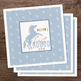 First Rodeo Birthday Napkins - Western Cowboy sie Serviette