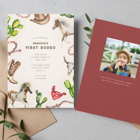 First Rodeo Birthday Party Einladung