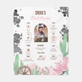 First Rodeo Boho Wild West Milestone Sign  Fleecedecke (Vorderseite)