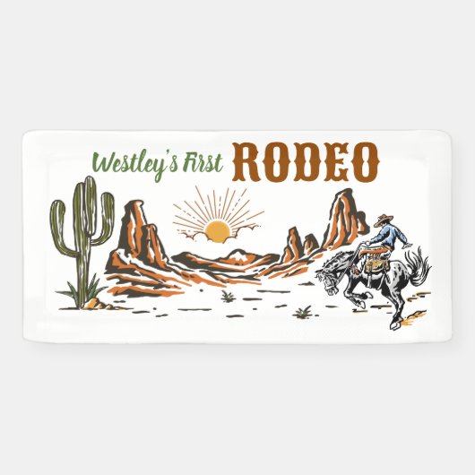 First Rodeo Boy Birthday Banner (Horizontal)