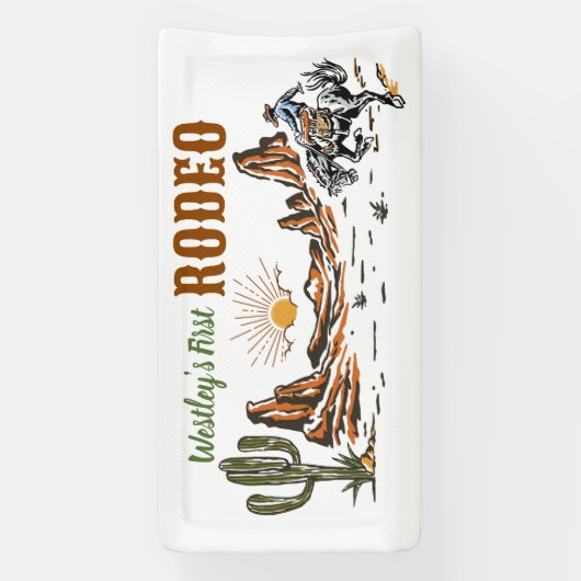 First Rodeo Boy Birthday Banner (Vertikal)