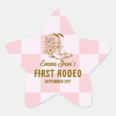 First Rodeo Brown Cowgirl Boots 1st Birthday Stern-Aufkleber (Vorderseite)