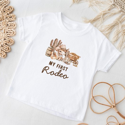 First Rodeo Country Cowboy Birthday Baby T-shirt