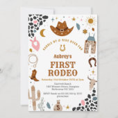 First Rodeo Cowbow Western 1st Birthday Invitation Einladung (Vorderseite)