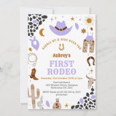 First Rodeo Cowbow Western 1st Birthday Invitation Einladung (Vorderseite)