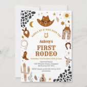 First Rodeo Cowbow Western 1st Birthday Invitation Einladung (Vorderseite)