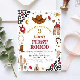 First Rodeo Cowbow Western 1st Birthday Invitation Einladung