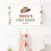 First Rodeo Cowboy 1st First Birthday Party Banner (Insitu)