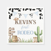 First Rodeo Cowboy Baby Birthday Napkin Serviette (Vorderseite)