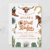 First Rodeo Cowboy Birthday Einladung (Vorderseite)