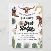 First Rodeo Cowboy Birthday Einladung (Vorderseite)