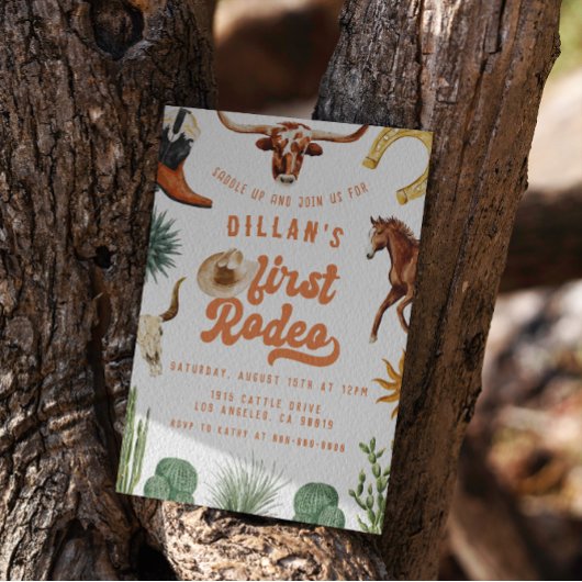First Rodeo Cowboy Birthday Einladung