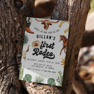 First Rodeo Cowboy Birthday Einladung