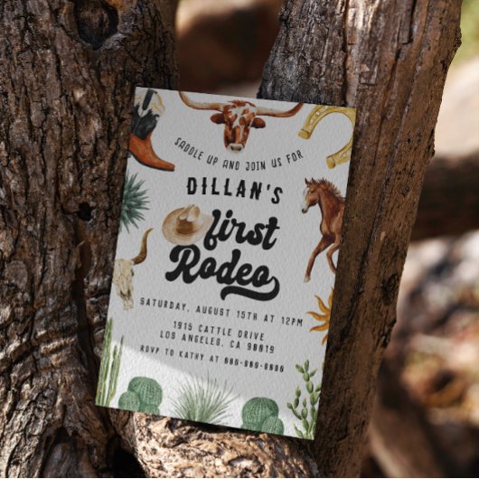 First Rodeo Cowboy Birthday Einladung