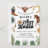 First Rodeo Cowboy Birthday Einladung (Vorderseite)
