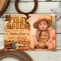First Rodeo - Cowboy Birthday with Picture