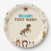 First Rodeo Cowboy First Birthday Pappteller (Vorderseite)