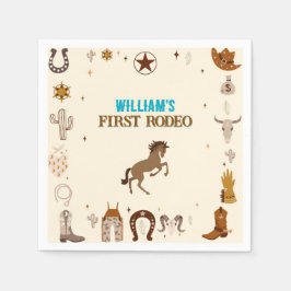 First Rodeo Cowboy First Birthday Serviette