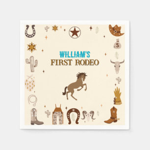 First Rodeo Cowboy First Birthday Serviette