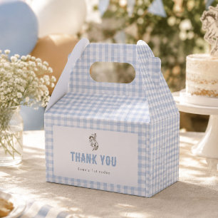 First Rodeo Cowboy Geburtstag Blau Gingham Vornehm Geschenkschachtel