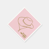 First Rodeo Cowboy Hat Pink 1st Birthday Serviette (Ecke)