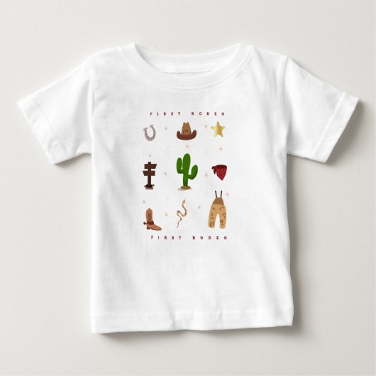 First Rodeo Cowboy Kindergeburtstag Baby T-shirt (Vorderseite)