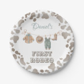 First Rodeo Cowboy Kleidung Boy Birthday Pappteller (Vorderseite)
