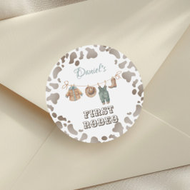 First Rodeo Cowboy Kleidung Boy Birthday Runder Aufkleber