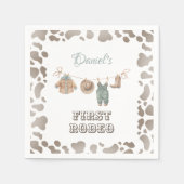 First Rodeo Cowboy Kleidung Boy Birthday Serviette (Vorderseite)