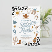 First Rodeo Cowboy Party Invitation Einladung (Stehend Vorderseite)