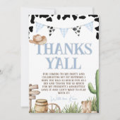First Rodeo Cowboy Thank You Card Einladung (Vorderseite)