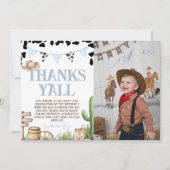 First Rodeo Cowboy Thank You Card Photo Einladung (Vorderseite)