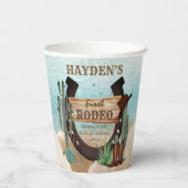 First Rodeo Cowboy Western Boy 1. Geburtstag Party Pappbecher (Rückseite)