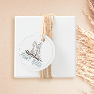 First Rodeo Cowboy Western Boy 1st Birthday Geschenkanhänger