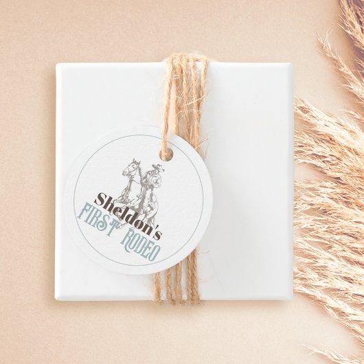 First Rodeo Cowboy Western Boy 1st Birthday Geschenkanhänger