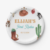 First Rodeo Cowboy Wild West Birthday Pappteller (Vorderseite)