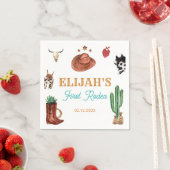 First Rodeo Cowboy Wild West Birthday Serviette (Beispiel)