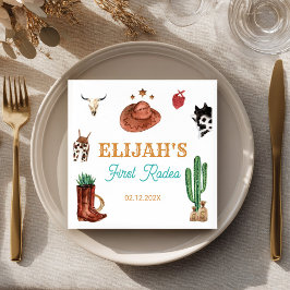 First Rodeo Cowboy Wild West Birthday Serviette