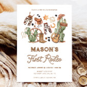 First Rodeo Cowboy Wild West Western Boy Birthday Einladung