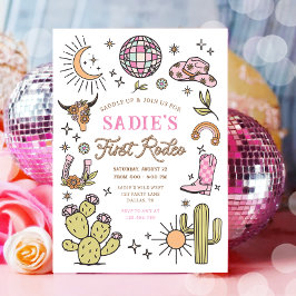 First Rodeo Cowboy Wild West Western Girl Birthday Einladung