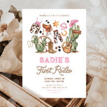 First Rodeo Cowboy Wild West Western Girl Birthday