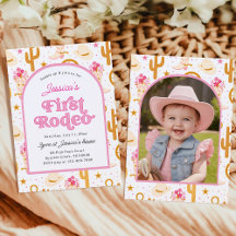 First Rodeo Cowgirl Foto Rosa 1. Geburtstagsfeier