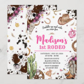 First Rodeo Cowgirl Party Einladung (Vorne/Hinten)