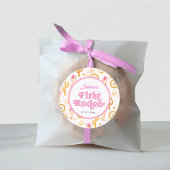 First Rodeo Cowgirl Pink 1st Birthday Party Runder Aufkleber