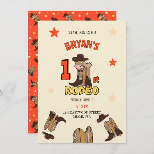 First Rodeo Einladung (Vorne/Hinten)