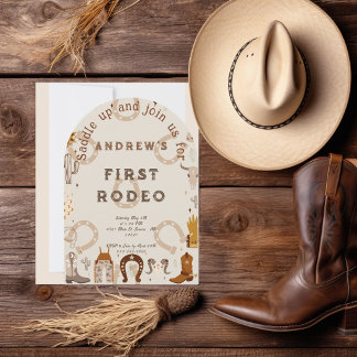 First Rodeo Hufeisenmuster Land Einladung
