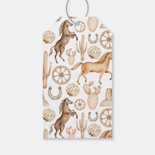 First Rodeo Neutral Southern Cowboy Birthday Gefal Geschenkanhänger (Rückseite)