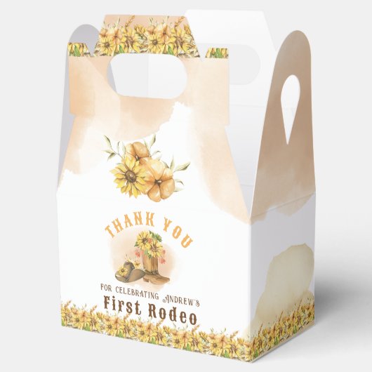 First Rodeo Neutral Southern Cowboy Birthday Gefal Geschenkschachtel (Geöffnet)