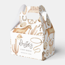 First Rodeo Neutral Southern Cowboy Birthday Gefal Geschenkschachtel