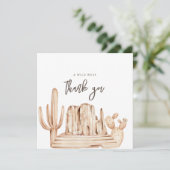 First Rodeo Neutral Southern Cowboy Danke Karte (Stehend Vorderseite)